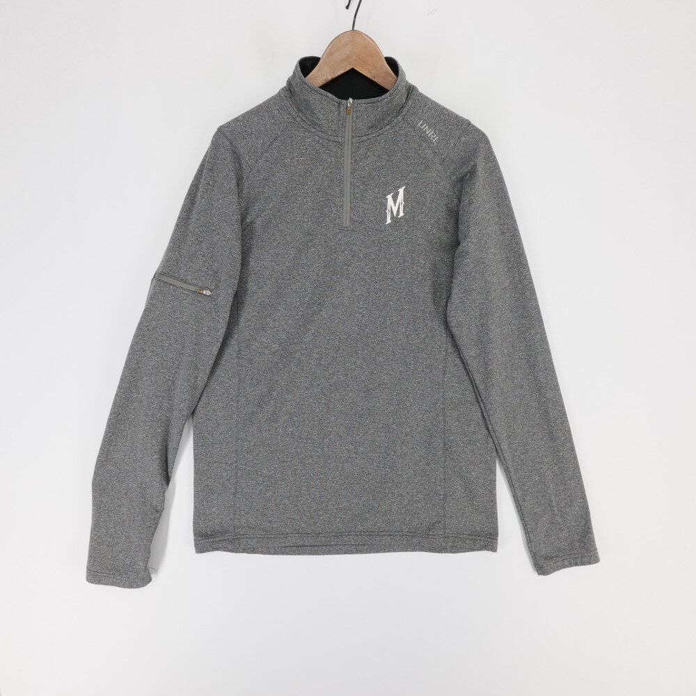 MN Wild UNRL Pullover Mens M Gray Heather 1/4 Zip Sleeve Pocket Athletic M Logo
